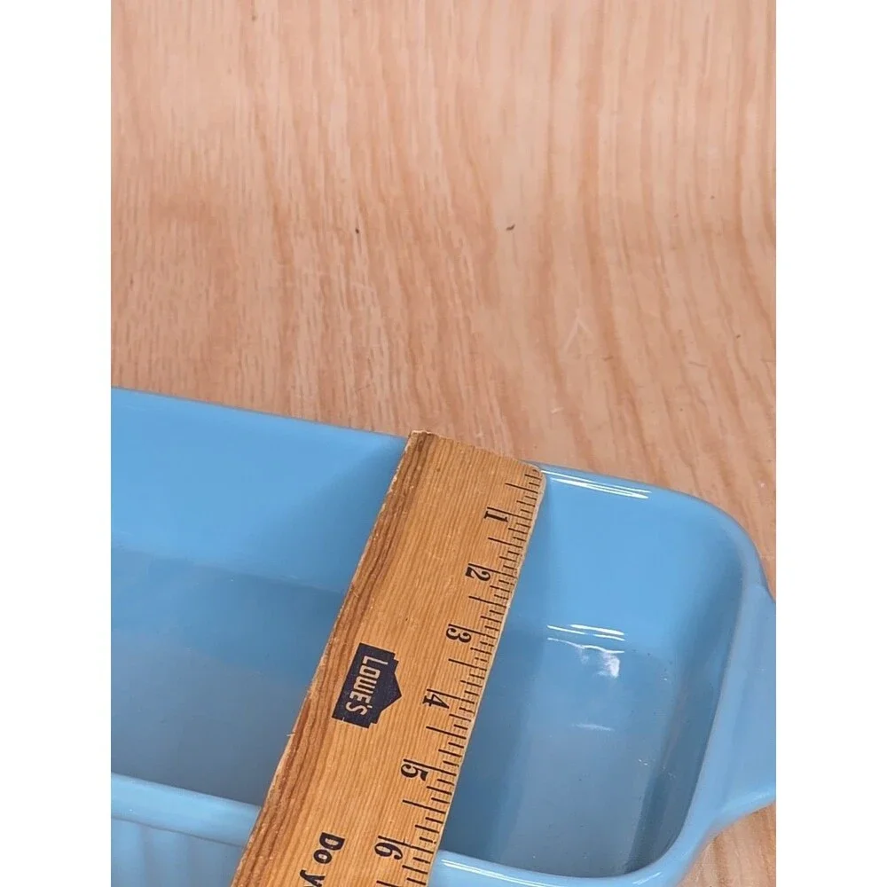 SMALL Blue Casserole Rectangular Baker Dish – Blue Rim CERAMIC 6